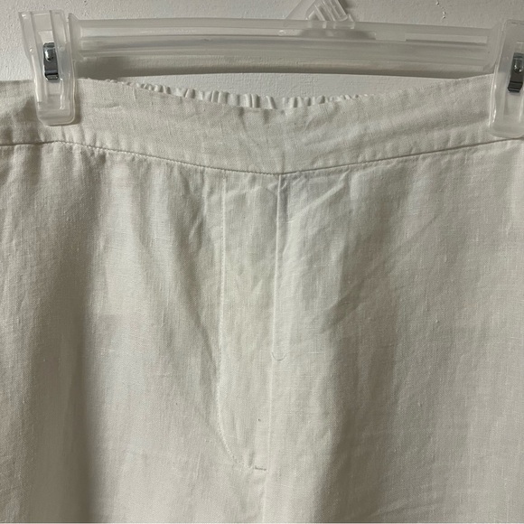 Chico's 100% Linen Wide Leg Pull on Pants Women’s 2.5 12/14 Lagenlook White - Picture 3 of 6